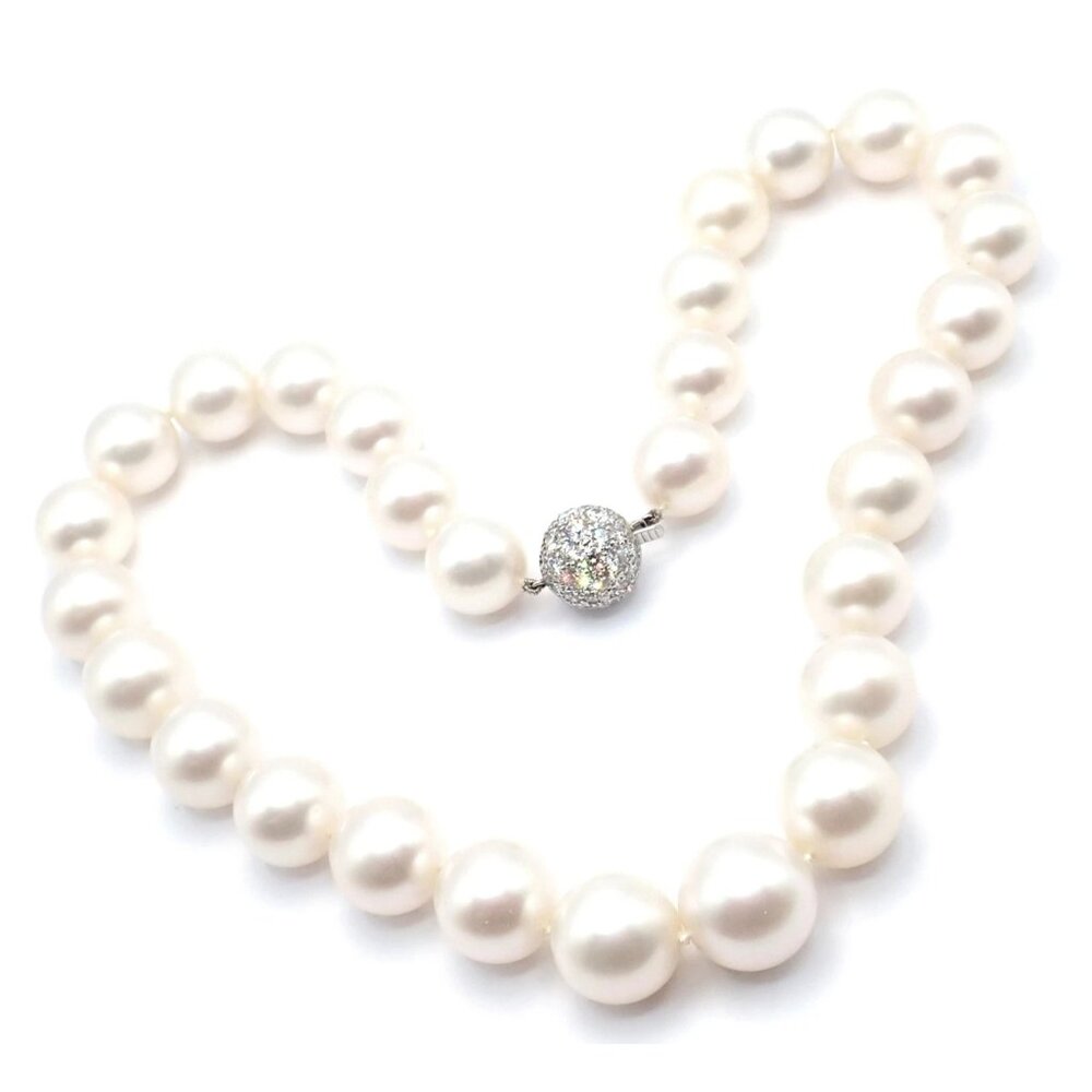 Authentic! Tiffany & Co Platinum Diamond South Sea Large Pearl Necklace Paper - Picture 14 of 15